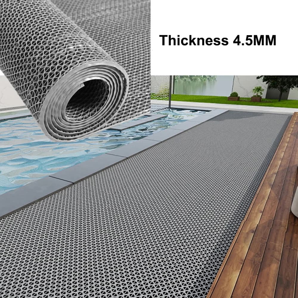 Tapetes de Drenagem Antiderrapantes em PVC para Piscina, Tapete de 4,5MM de Espessura para Espaços Externos e Internos, Ideal para Banheiro, Garagem,