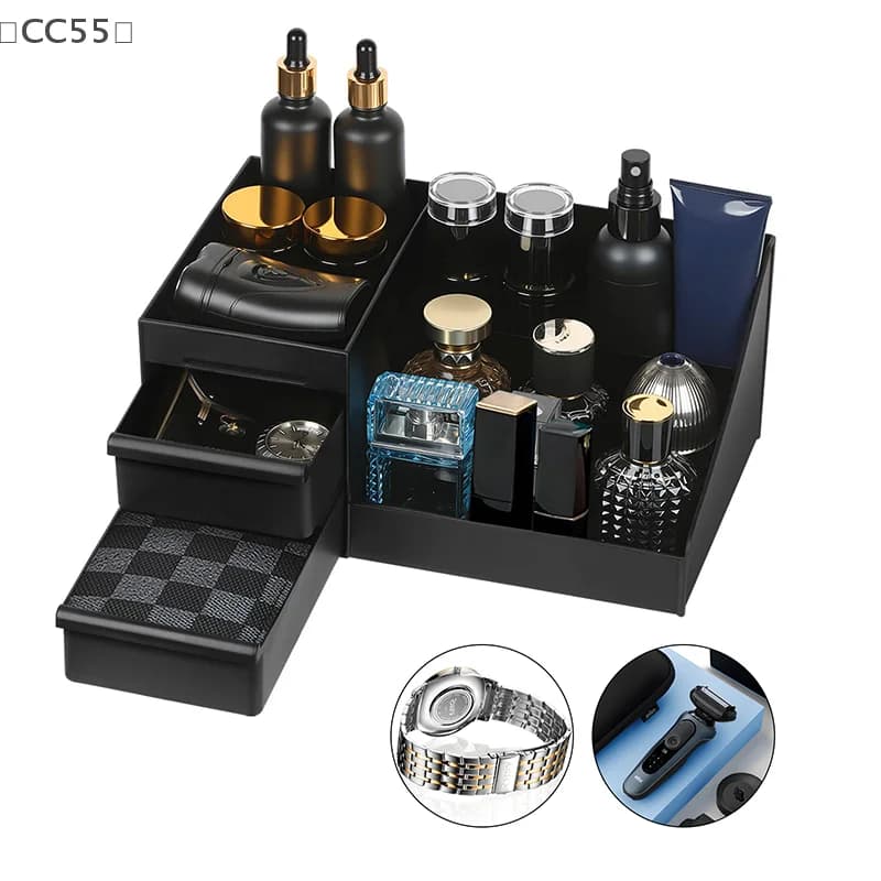 maveraCC55 Organizador de colônia para homens, suporte de colônia para cômoda, suporte de perfume, organizador de bancada de banheiro com gavetas