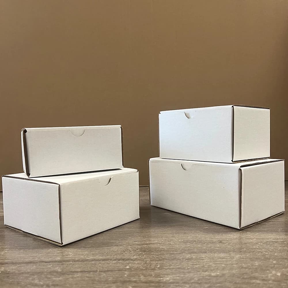 10 pçs/lote branco dobrável caixa de embalagem de papel ondulado para pequenas empresas caixa de presente de casamento caixa de armazenamento de