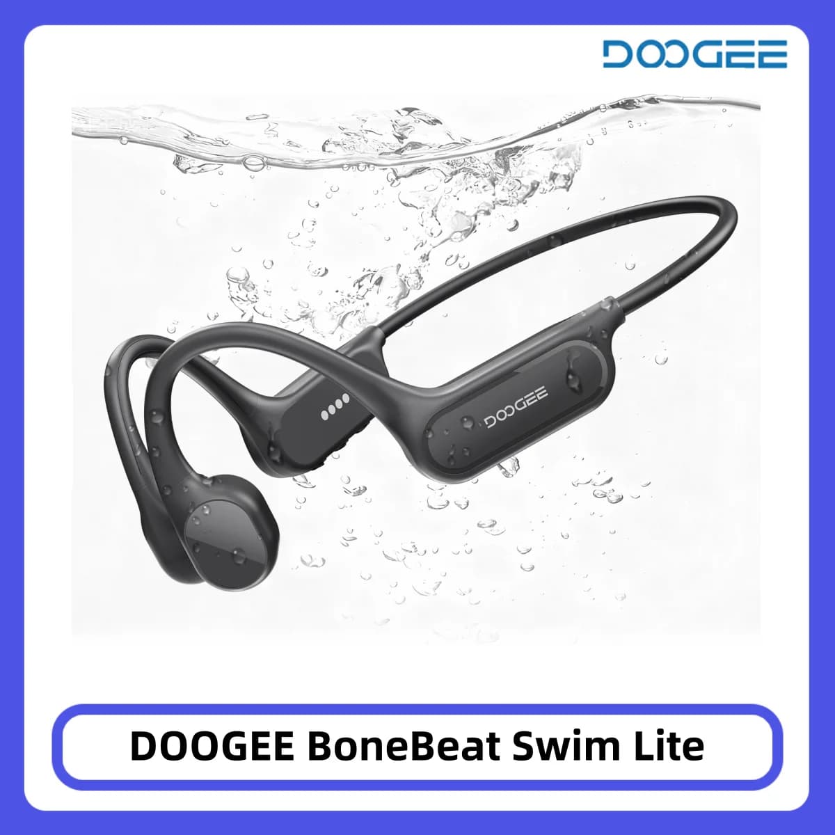 Fones de Ouvido Esportivos DOOGEE BoneBeat Swim Lite com Condução Óssea, Sem Fio, Bluetooth 5.4, à Prova d'Água IP68 para Corrida e Ciclismo
