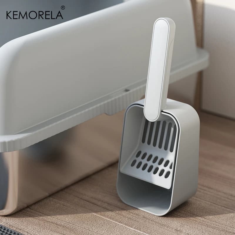 Pá de Areia para Gatos KEMORELA com Limpeza Automática, Ferramenta de Limpeza para Caixa de Areia, Suprimentos para Gatos