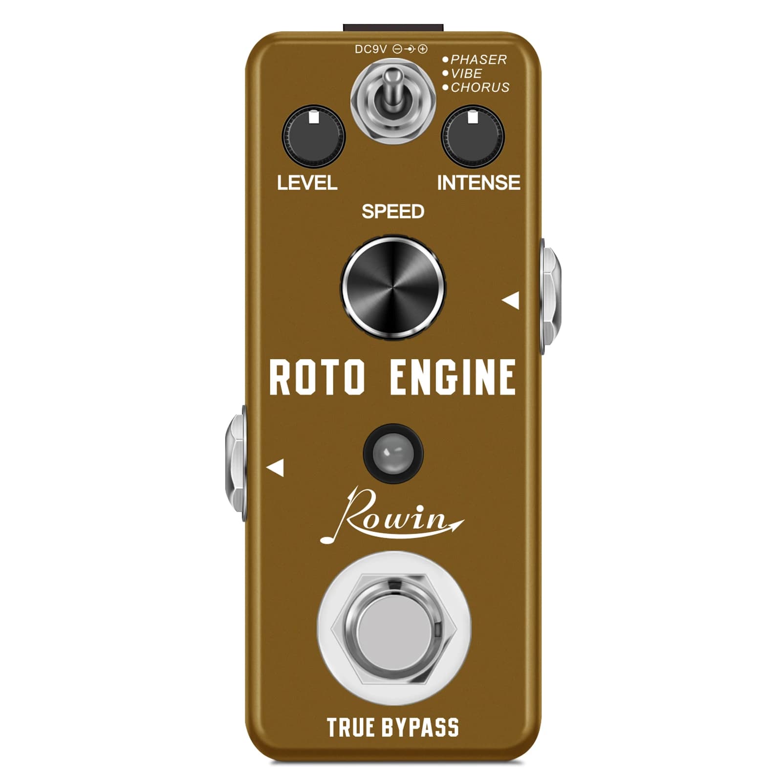 Pedal de efeitos triplos para guitarra Rowin Chorus Vibrato Tromolo Phaser Modes Deluxe Ver. Caixa de metal para efeitos psicodélicos Roto Emgine