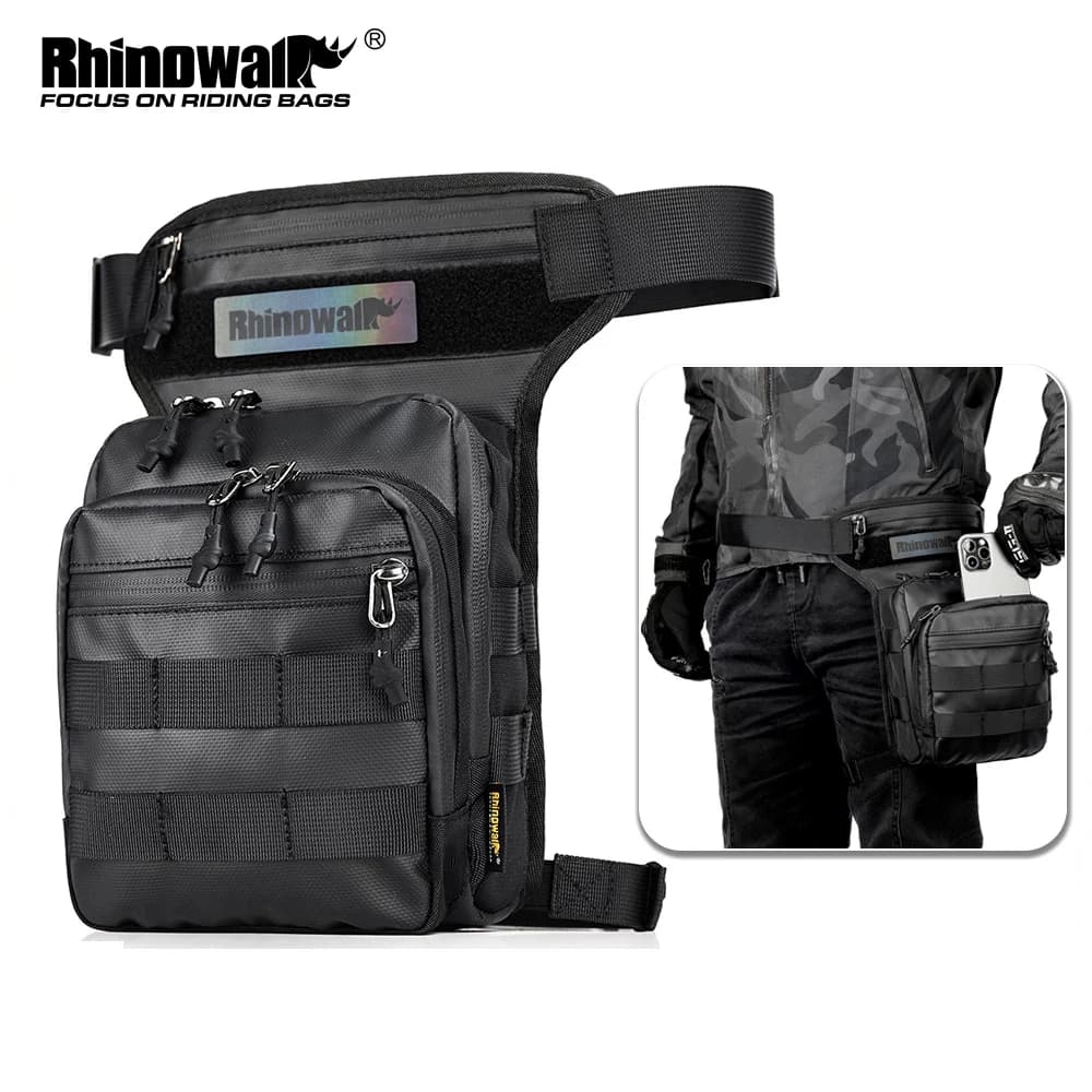 Rhinowalk cintura perna saco coxa quadril bumbelt 3l grande saco de viagem celular/celular bolsa fanny pacote motordrop cinto bolsa