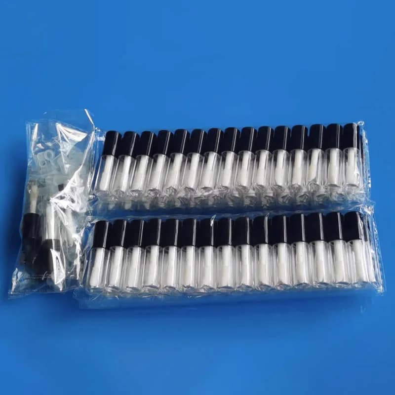 50/100/200 Peças Tubo de Brilho Labial Preto Azul Prata Ouro Rosê Cosmético com Tampa Frasco Vazio para Batom Recipiente de Amostra de Brilho