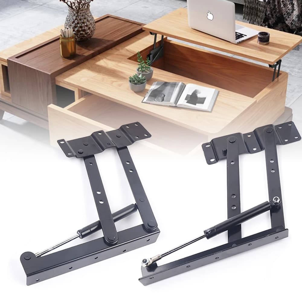 NOVO Pacote com 2, Dobradiças de Mola Dobráveis Ajustáveis para Mesa de Centro, Ferragens para Móveis, Acessórios DIY para Móveis