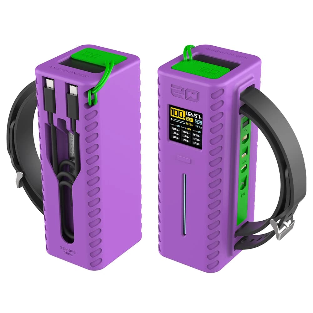 Capas de silicone para CUKTECH 20 Power Bank 140W 25,000mAh Bolsas de capa para carregador de laptop portátil com alça