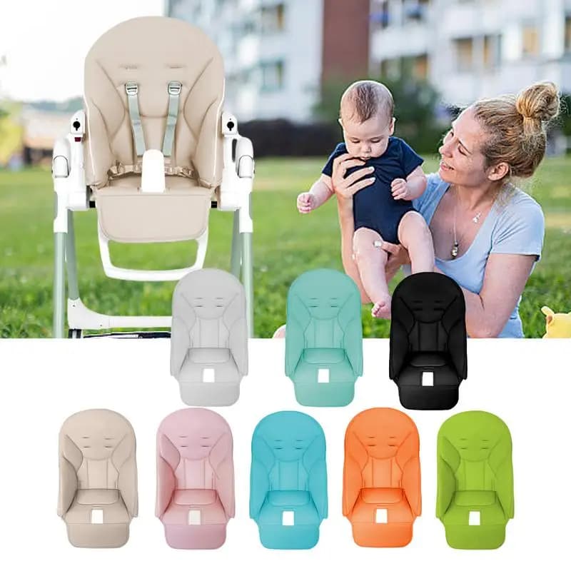 Capa para cadeira de jantar, couro pu, capa para cadeira de jantar de bebê, macia, multifuncional, assento com acolchoado, confortável para