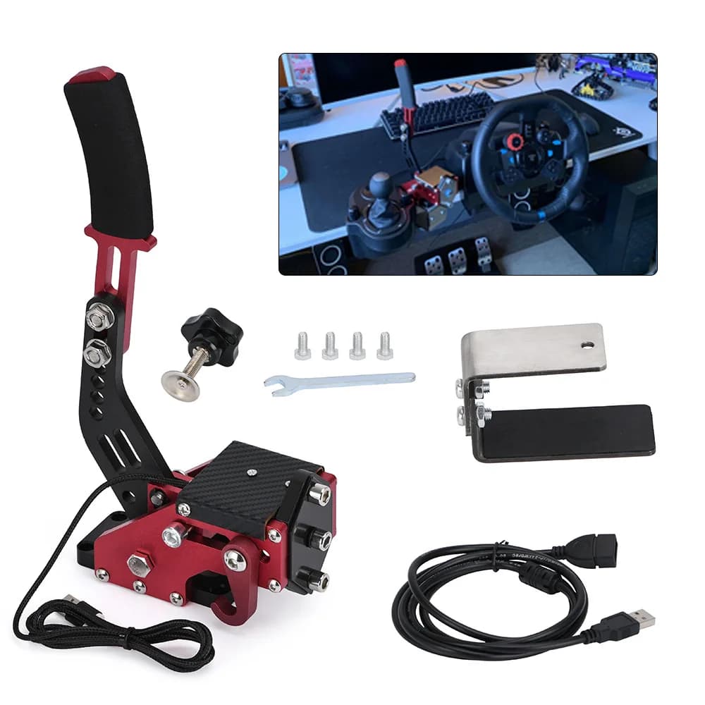 Freio de Mão USB 2 em 1, Freio de Mão USB de 64 bits para Jogos de Corrida, Suporte para Volante G27 G29 G920, Compatível com PC e Sistema Windows