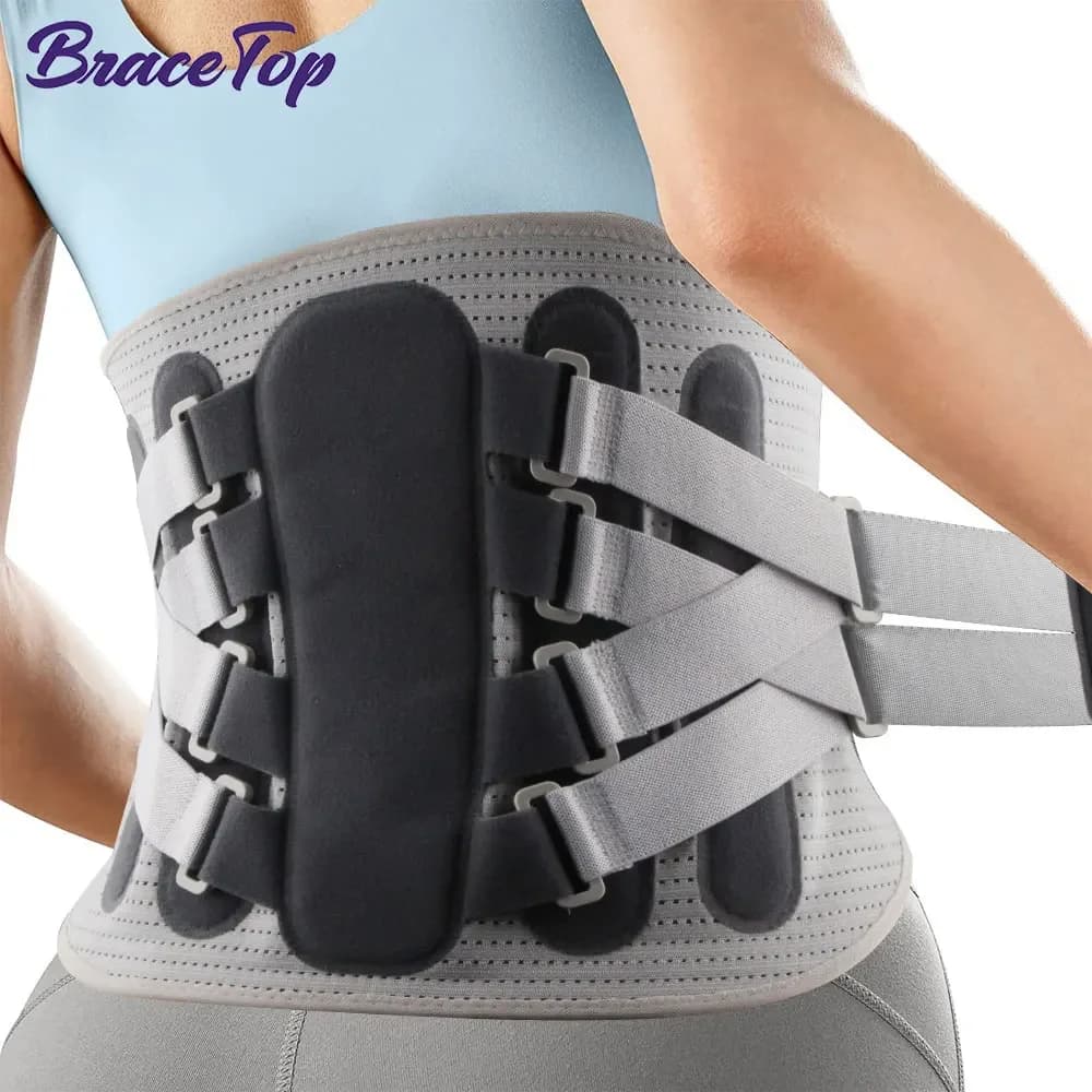 Suporte de cintura ajustável com almofada lombar ergonômica para alinhamento espinhal, escoliose ciática e hérnia de discos - para homens e