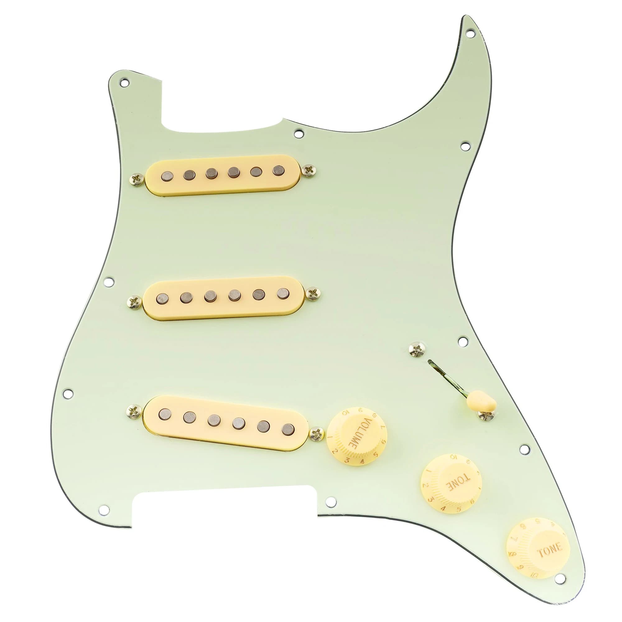 Musiclily Pro Pickguard SSS padrão pré-fio com captadores Artec escalonados Alnico 5 captadores de bobina única para guitarra elétrica ST
