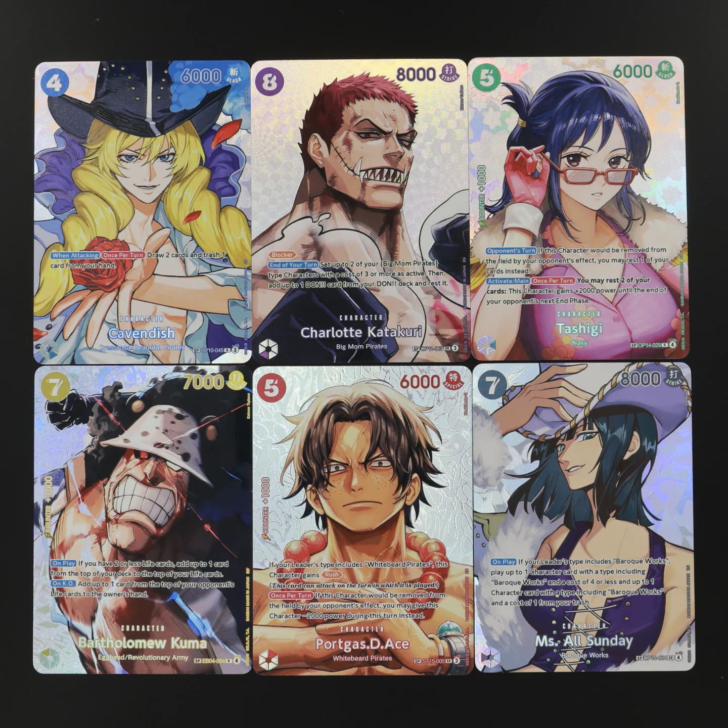 One Piece TCG OPCG Inglês OP16 Conjunto de Cartas SP Ace Katakuri Kuma Sunday Cavendish Tashigi Carta Colecionável de Anime com Efeito Texturizado