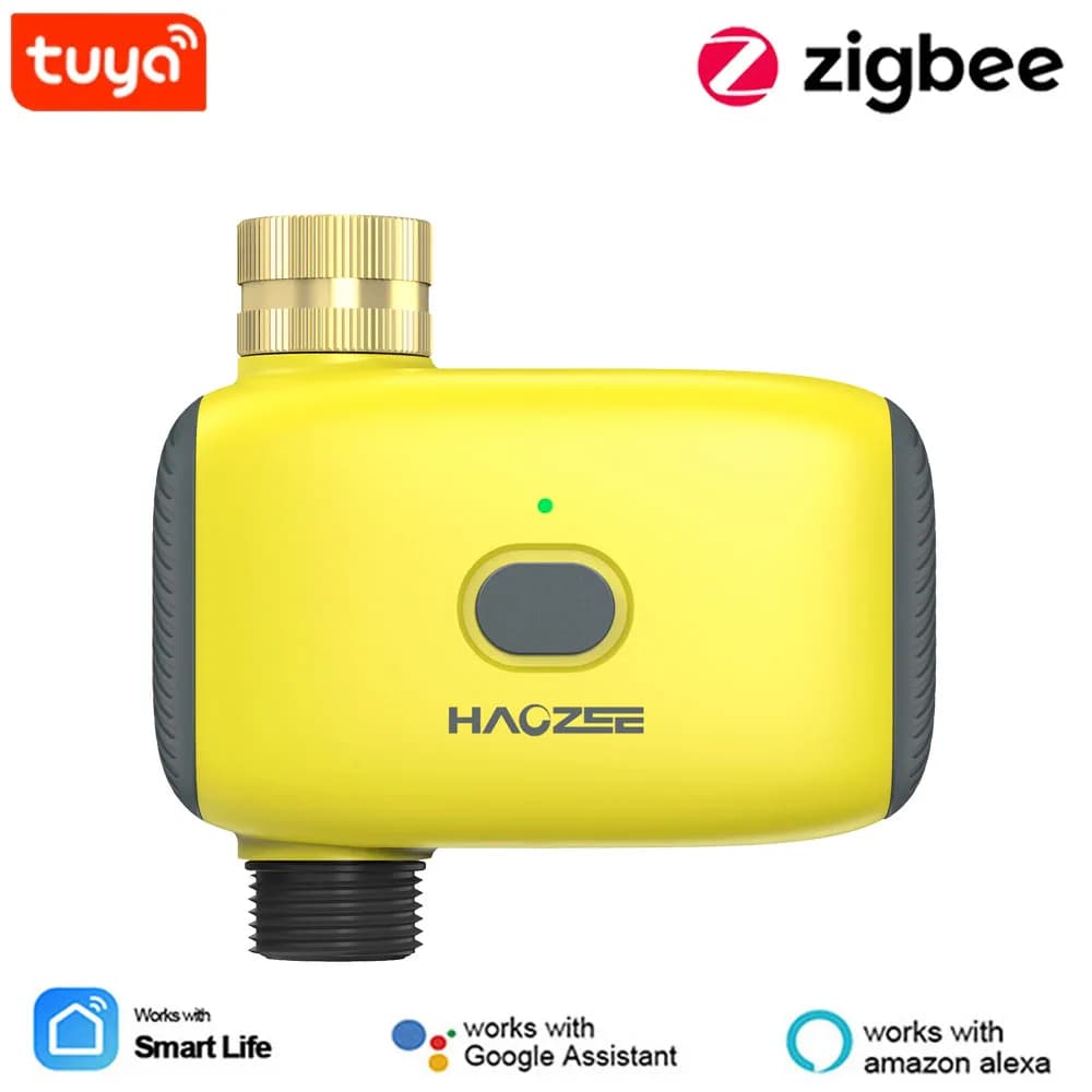 Tuya inteligente zigbee rega temporizador sprinkler sistema de irrigação por gotejamento controlador entrada bronze suporte assistente casa