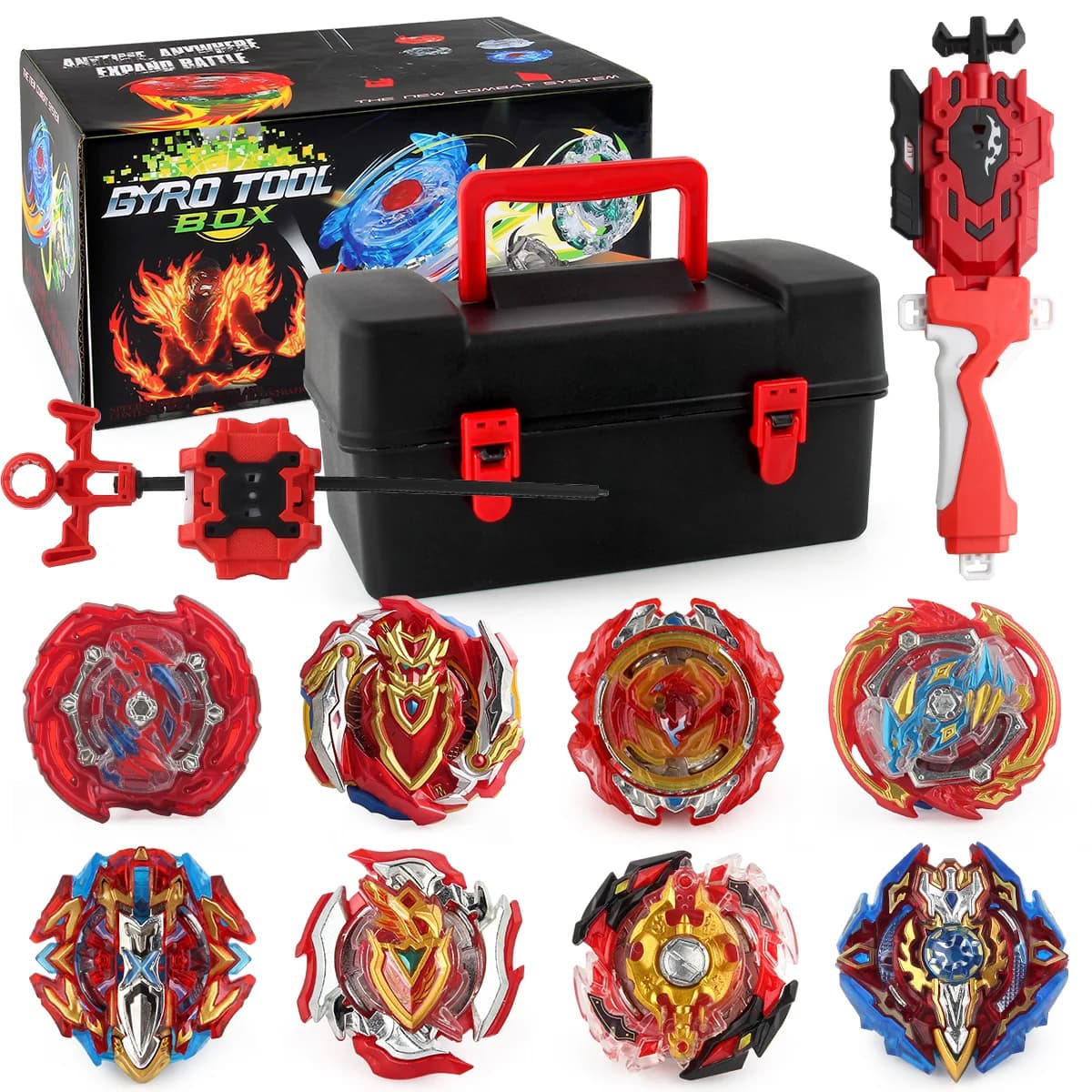 Burst Bey Kit Gyro Spinning Toy Battle Tops com lançadores Conjunto Organizar Caixa Presente de Natal