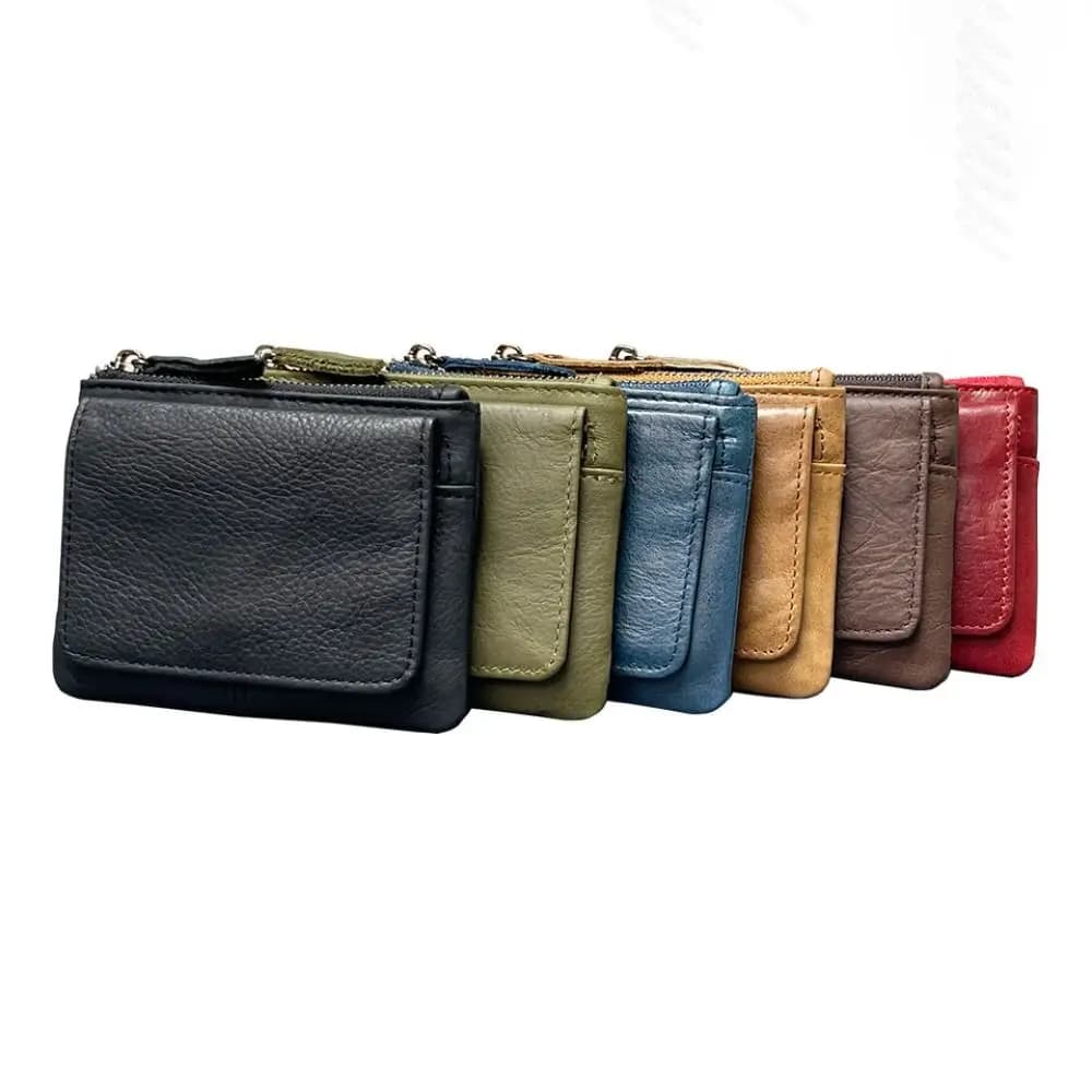 Retro rfid carteira pequena masculina titular do cartão de identificação de crédito carteira masculina carteira de couro fino com bolsa de moedas