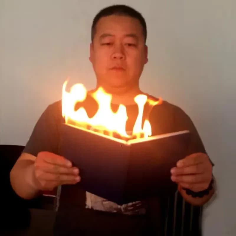 Mágico fogo caderno palco truques mágicos chamas estourar fora do livro fogo desaparece ilusão truque festa show de magia adereços engraçados