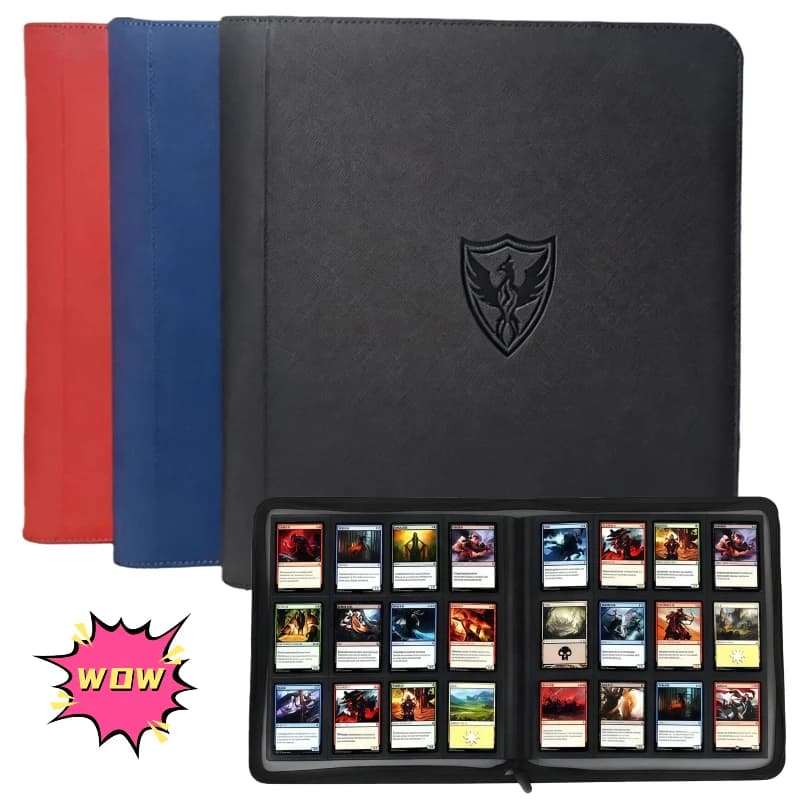 Fichário Premium para Cartas Colecionáveis com 12 Bolsos, Fichário TCG, com 480 Bolsos de Carregamento Lateral, Álbum para Cartas Colecionáveis