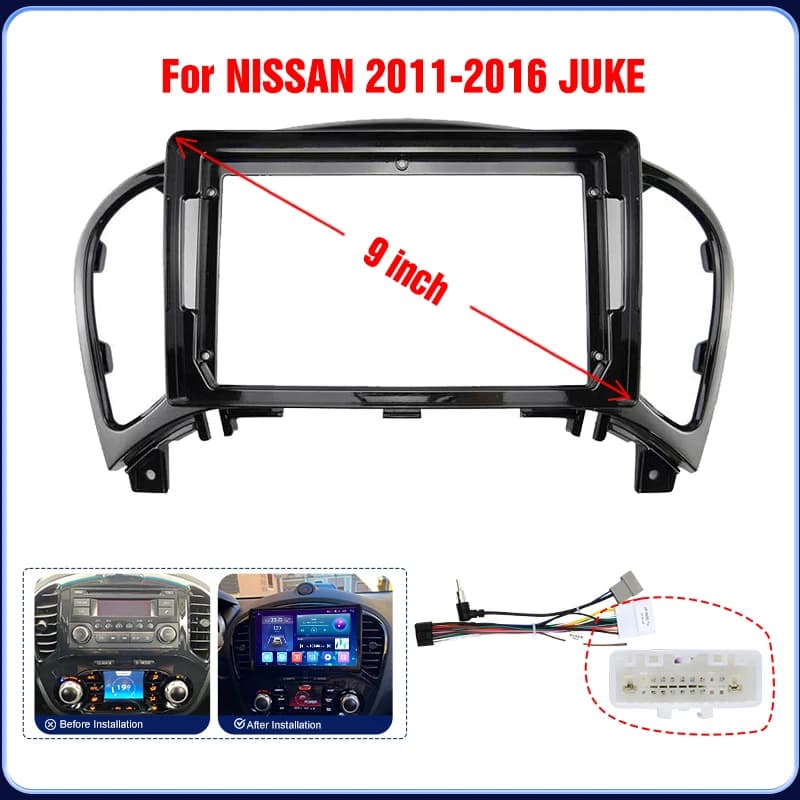 Carro Estéreo Jogador Quadro Fascia, Rádio Dash Fitting Panel Kit, GPS Android, Fascia para Nissan, ESQ, JUKE, NS418, UV, Acessórios de Carro,