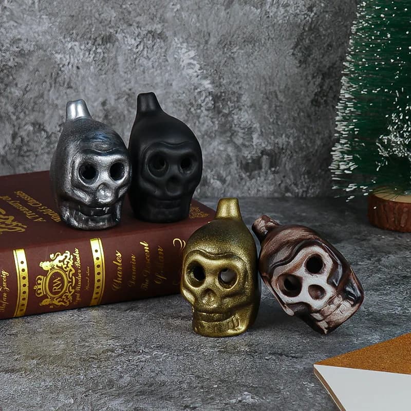 Novo apito de caveira de halloween asteca morte fantasma apito instrumento demônio cria atmosfera assustadora, brinquedo assustador