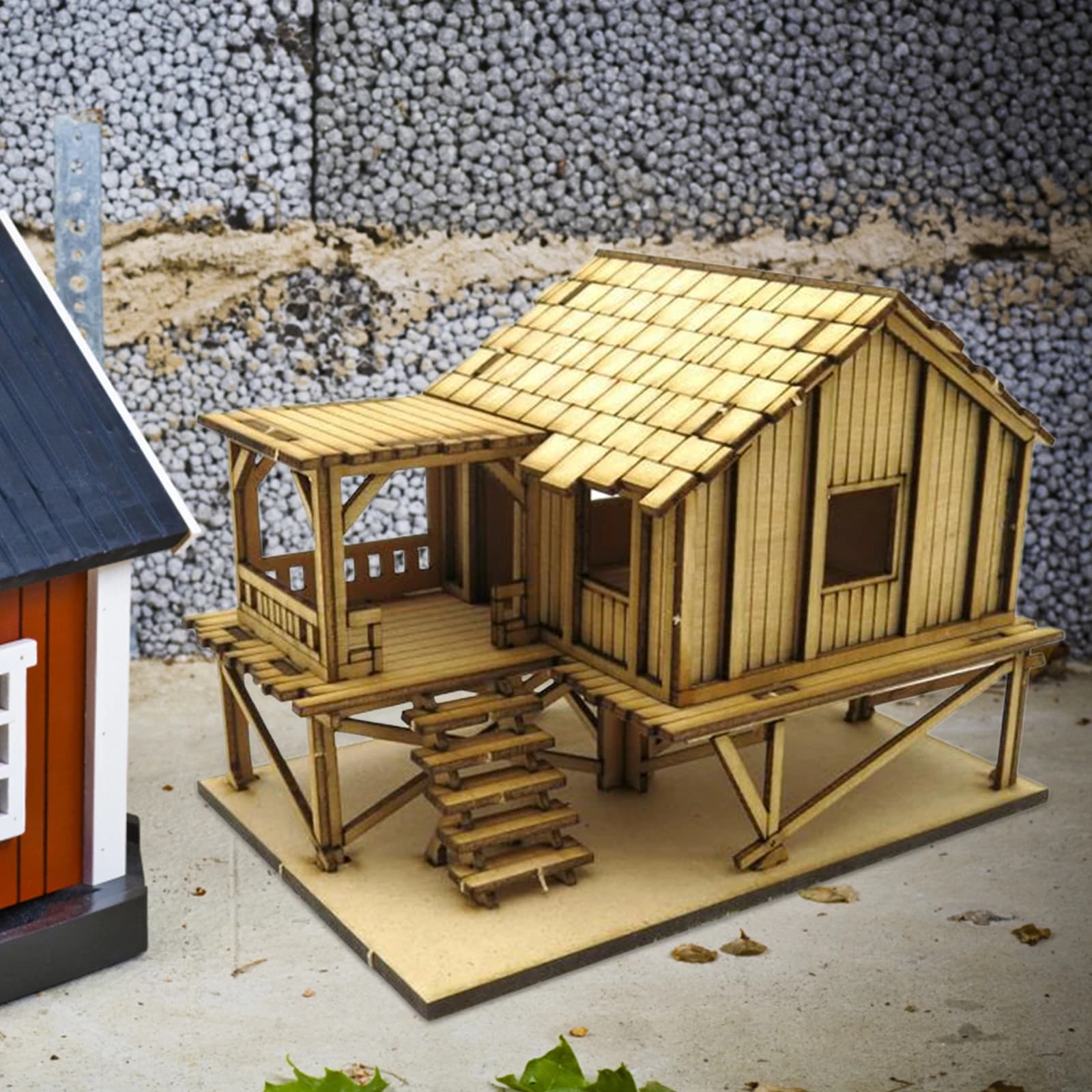 Cabine De Madeira DIY Kits De Pintura, 3D Puzzle, Casa De Modelagem Kits, Modelo De Arquitetura, Cena De Guerra, Sand Table Decor, 1: 72