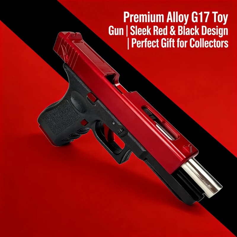 Brinquedo de Liga Metálica G17 Preto que Dispara Balas de Plástico com Grande Potência e Longo Alcance, É o Melhor Presente de Arma de Brinquedo