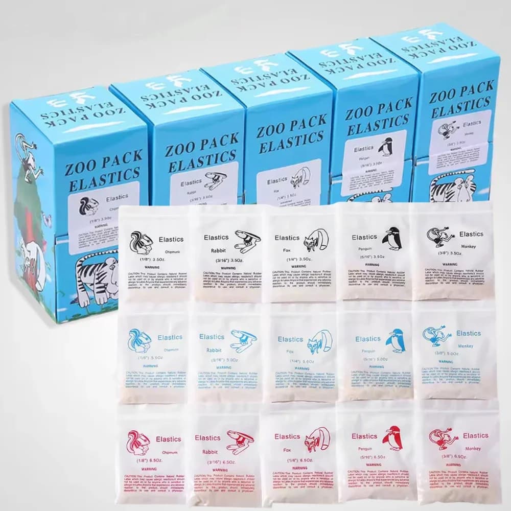 5000 peças elásticos ortodônticos dentários elásticos de borracha látex cintas força pacote zoológico alta qualidade 3.5 5.0 6.5 oz conjunto