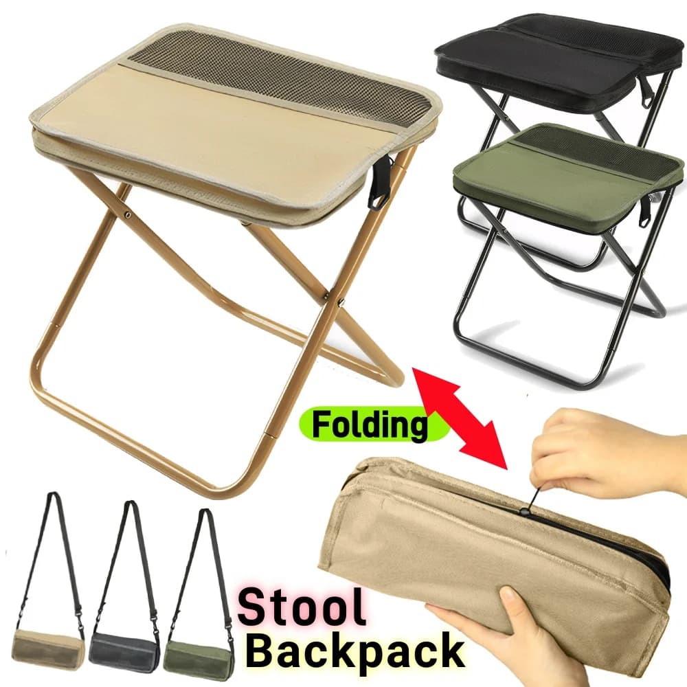 Resistente ao desgaste dobrável mochila fezes forte carga-rolamento crossbody esportes cadeira dobrável bolsa estilo resistente caso de lápis fezes