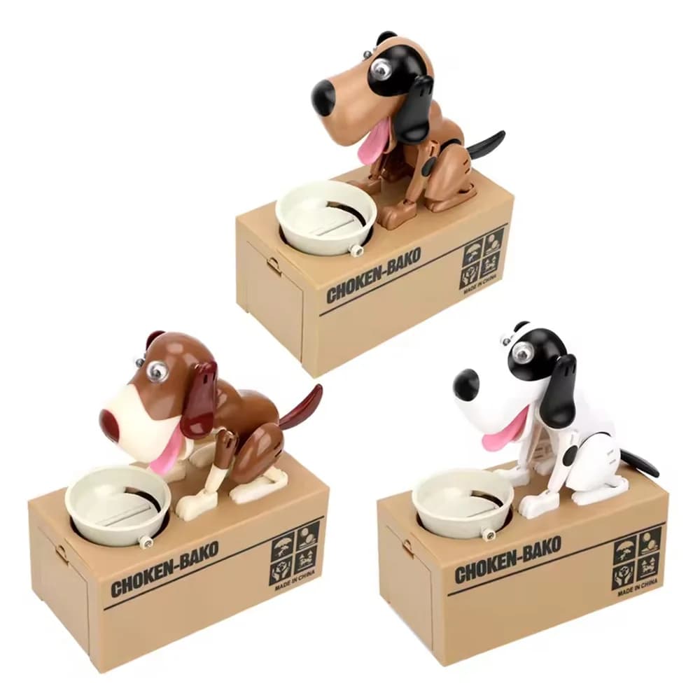 1pc criativo dos desenhos animados elétricos comendo dinheiro cão cofrinho fortuna cão cofrinho presente de aniversário das crianças brinquedos