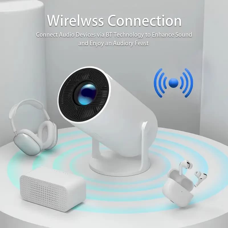 Mini Projetor Portátil 4K WiFi 6 BT 5.2, Projetor Portátil Atualizado Full HD, Suporta Telefone/PC/TV/HDMI/PS5/Laptop, Teatro em Casa Automático