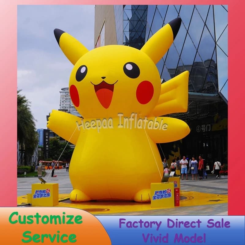 Gaint inflável Pikachu Pokémon desenho animado personalizado modelo inflável de publicidade ao ar livre para decoração de festa de evento
