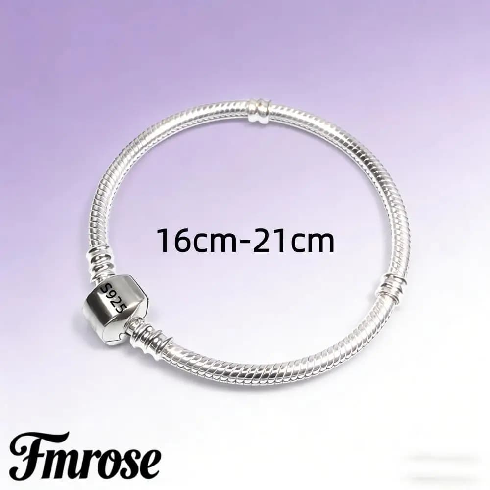 Joias Finas Originais Feitas à Mão, Pulseira de Prata 925, Pulseiras de Osso de Cobra Macias e Lisas para Mulheres, Vários Estilos