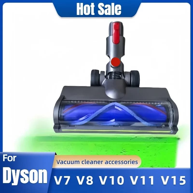 Cabeça de escova de rolo de acionamento direto em forma de V para aspirador de pó sem fio Dyson V7/V8/V10/V11/V15 - com luz LED verde para poeira