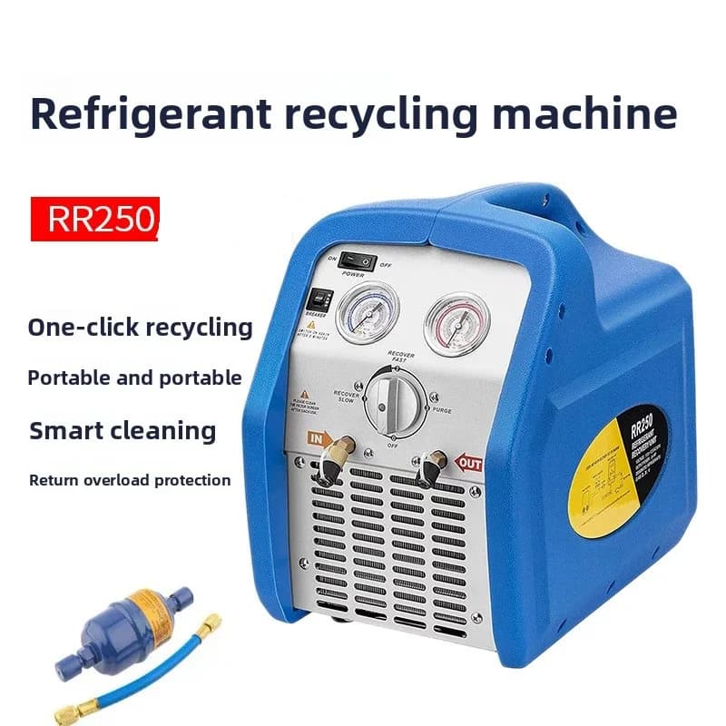 Máquina de recuperação de refrigerante RR250 3/4HP HVAC, ar condicionado, geladeira, máquina de extração de flúor refrigerante
