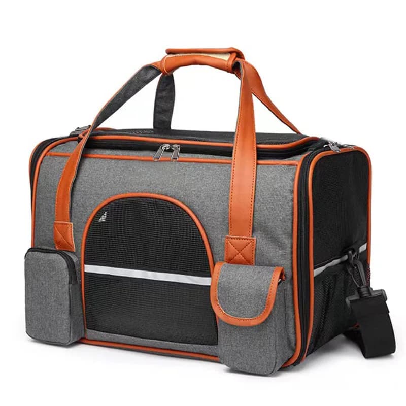 Bolsa transportadora para animais de estimação, design anti-colapso, vários bolsos de armazenamento, bolsa de viagem para gatos médios, filhotes,