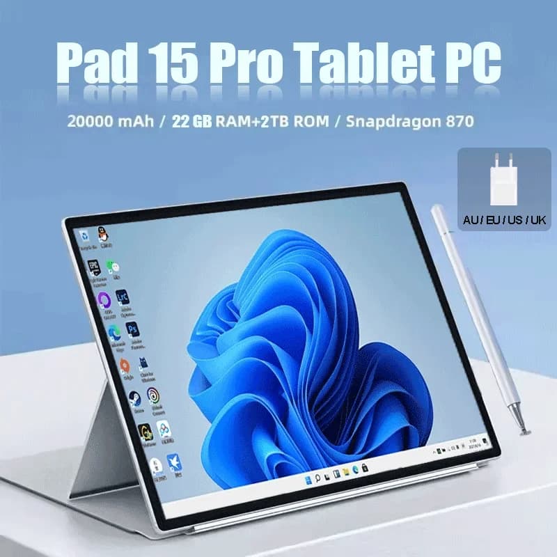 2026 nova edição global original tablet android 14 pad 15 pro 22gb + 2tb snapdragon 870 tablet 5g cartão sim duplo hd tela cheia