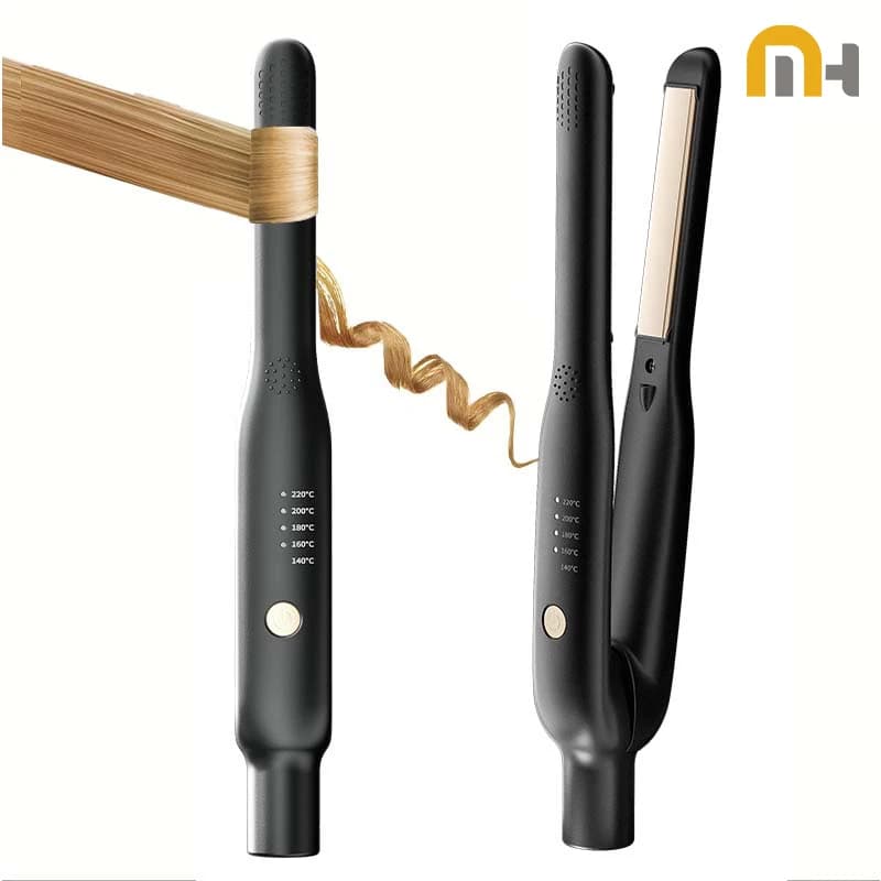 Mini alisador e modelador de cabelo 2 em 1 - aquecimento rápido cerâmico 140-220 ° C - Ferro liso portátil para estilo de viagem de cabelo curto