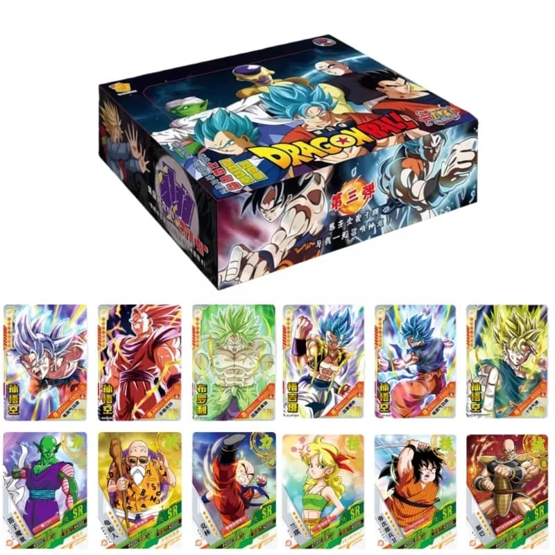 Oficial genuíno dragão bola série cartão anime personagem periférico coleção cartão flash brinquedos presente das crianças caixa original