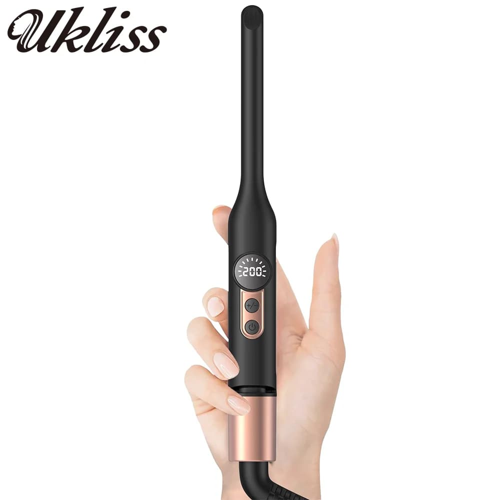 Mini alisador de cabelo de ferro plano 1/3 Polegada lápis ferro plano para mulheres portátil alisador de viagem e modelador 2 em 1