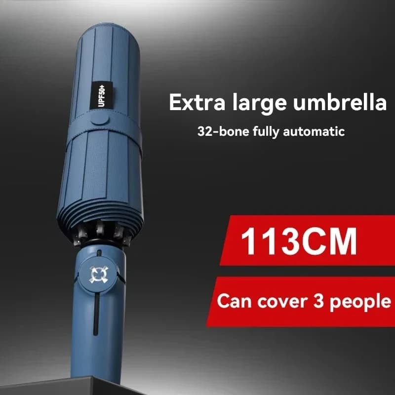 Youpin 12 Bone Guarda-chuva totalmente automático extra grande reforçado, resistente ao vento, resistente à chuva, dupla finalidade, resistente a
