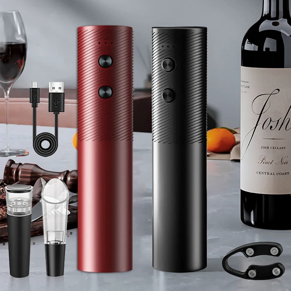 Abridor de garrafa de vinho elétrico recarregável conjunto automático saca-rolhas de vinho tinto carregamento usb abridor de vinho ferramentas de