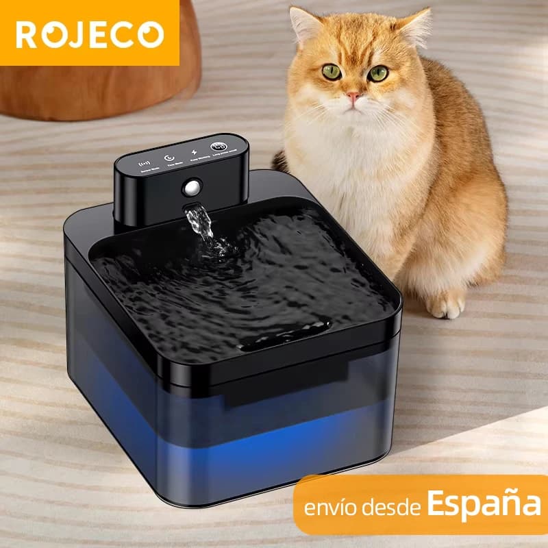 Fonte de Água Automática para Animais de Estimação ROJECO 2600mAh Dispensador de Água Sem Fio para Gatos 2.2L Sensor Infravermelho Fonte