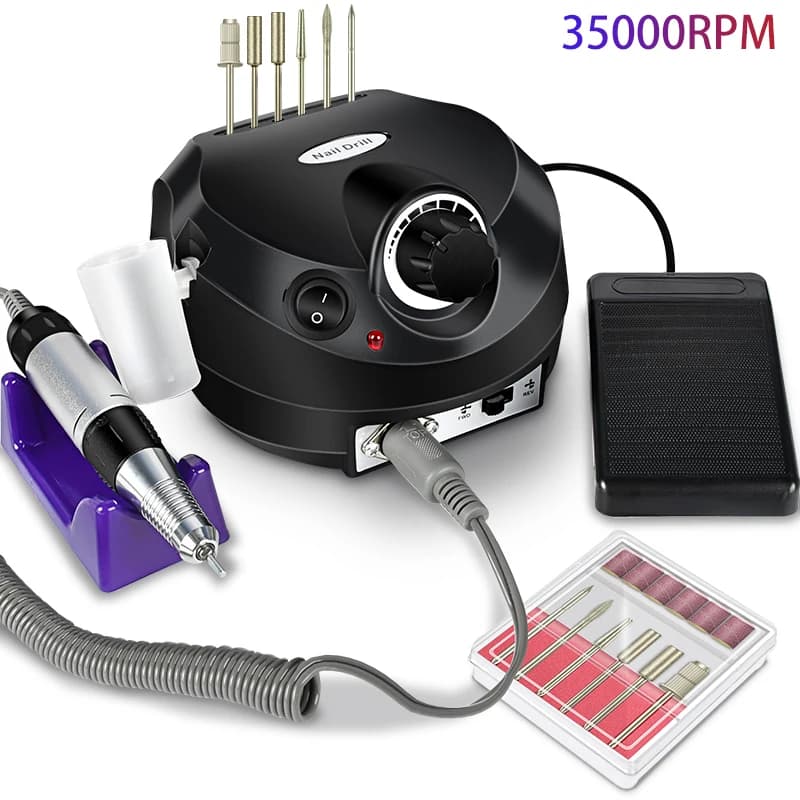 35000rpm elétrica broca do prego profissional máquina de manicure lixadeira conjunto broca do prego portátil salão de beleza polidor equipamentos