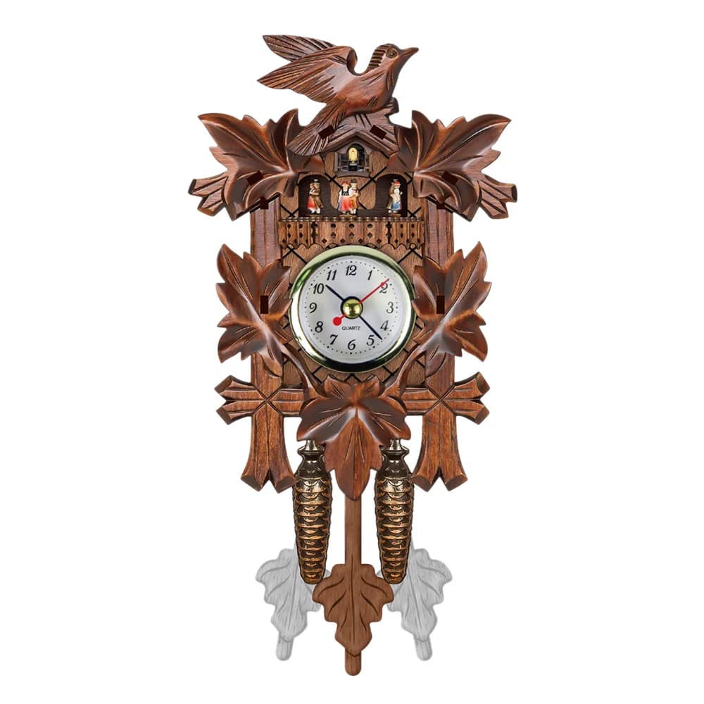 Relógio de parede cuco-madeira para decoração de casa, pássaro, estilo vintage, para café, restaurante, balanço chique, sala de estar, estilo 3