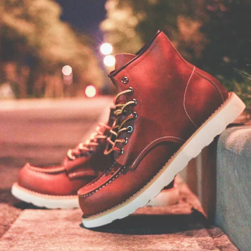 Botas masculinas de couro genuíno botas de ferramentas vintage homem bota curta botas de ruibarbo sapatos masculinos de cano alto de couro