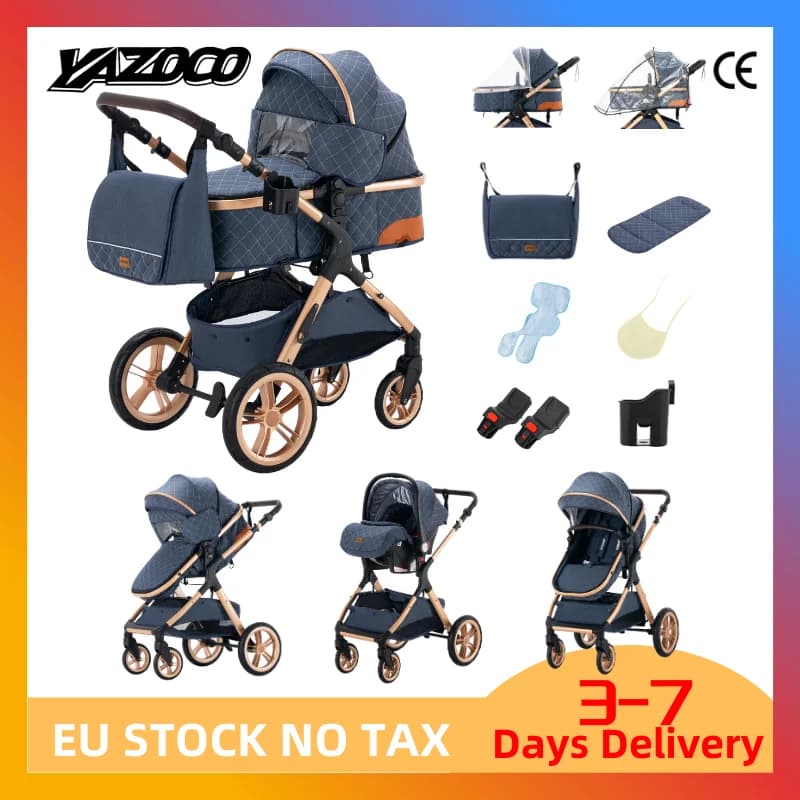 Carrinho de bebê 3 em 1, carrinho de passeio, itens para recém-nascidos, carrinhos leves, carrinhos de quatro rodas, assento de carro para bebê,