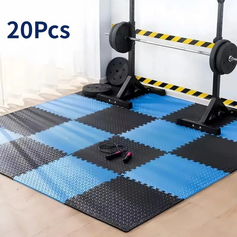 Tapete de fitness de quebra-cabeça de 20 peças, tapete de espuma intertravada dupla face, tapete antiderrapante de eva adequado para equipamentos de