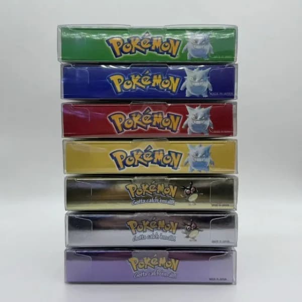 Série Pokémon Azul/Cristal/Dourado/Verde/Vermelho/Prata/Amarelo, Jogo GBC em Caixa com Manuais para Cartucho de Videogame Versão EUA