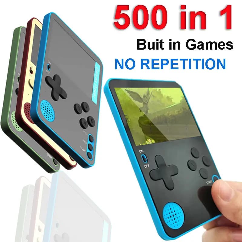 Console de jogos portátil 500 jogos clássicos lcd portátil retro vídeo mini console de jogos recarregável ótimo presente para crianças e