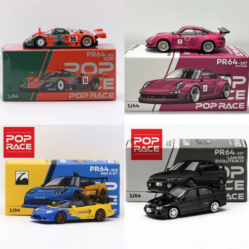 Pop Race 1:64 Pandem EG6 Mk5 RX7 RX8AMEMIYA LPI 800 SILVIA S13 DBX LANCER EVO 787B 1991 LeMans NSX-R GT Spoon Carro Modelo Diecast