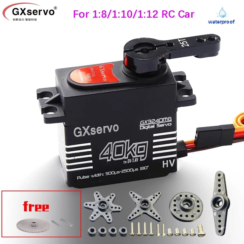 Gxservo servo alta velocidade grande torque 35kg 40kg metal engrenagem servos digitais para rc 1/8 1/10 caminhão robô quadcopter carro accessori