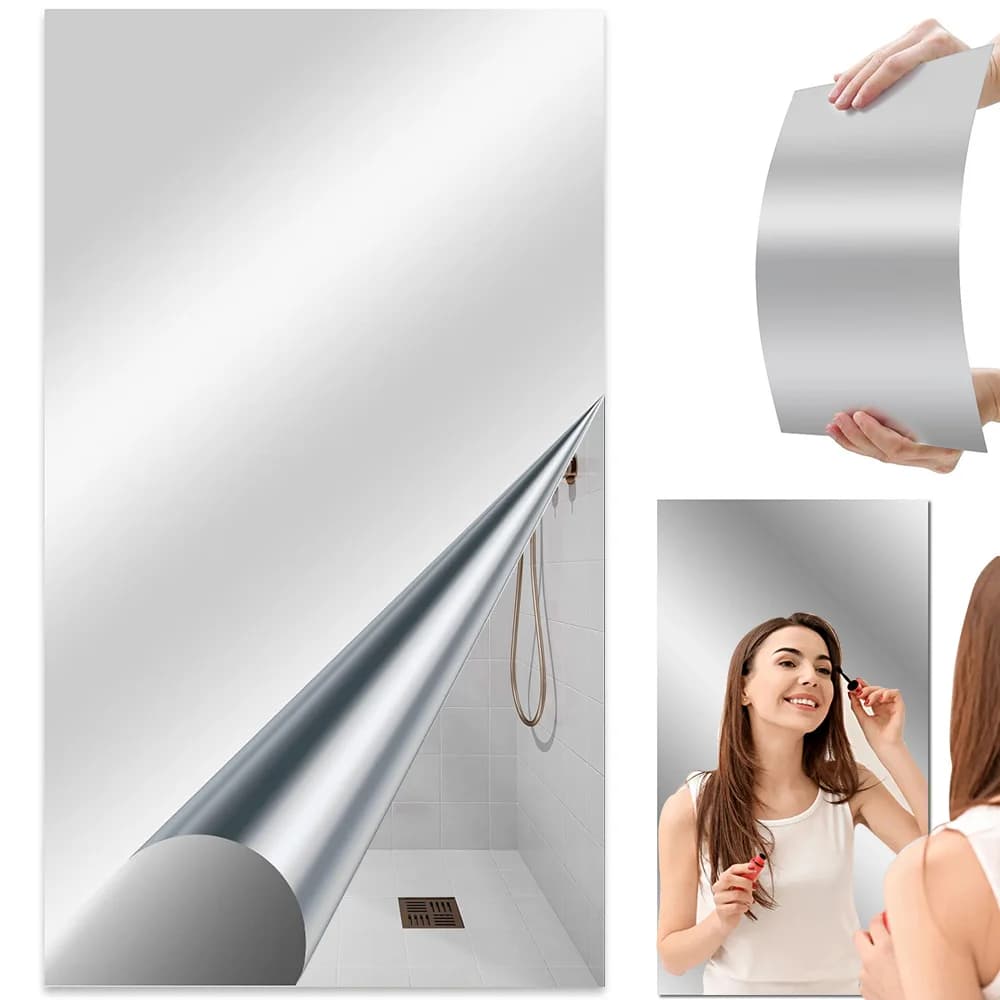 Espelho Autoadesivo para Casa, Espelho de Parede para Quarto, Sala de Estar, Entrada e Sala de Vestir, Ideal para Criar Decorações Elegantes